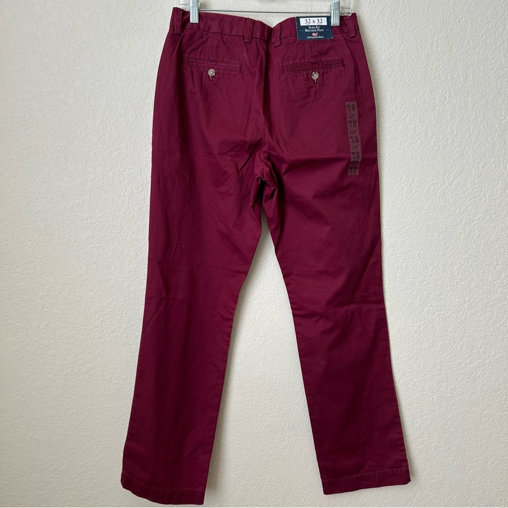 NWT Vineyard Vines Men's Deep Red Slim Fit Breaker Pant Chino - Picture 3 of 10